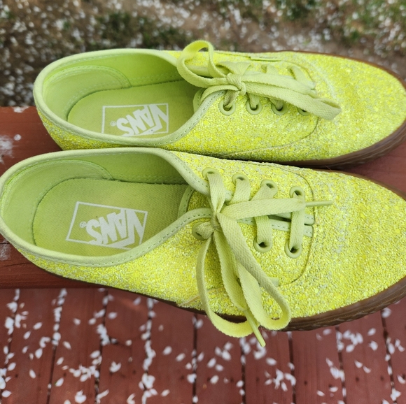 - - - Vans Ice Cream Sparkle Glitter Neon Green/Yellow shoes - Picture 3 of 8